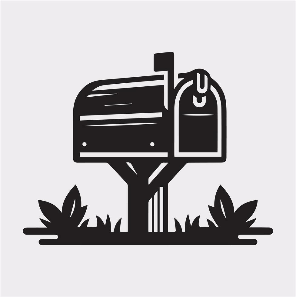 Mailbox symbol silhouette on white background vector