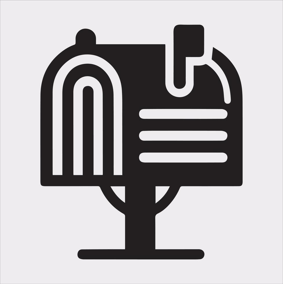Mailbox symbol silhouette on white background vector