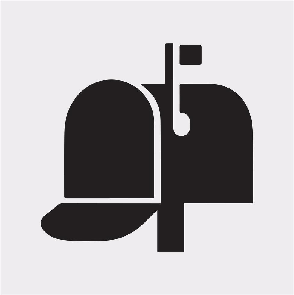 Mailbox symbol silhouette on white background vector