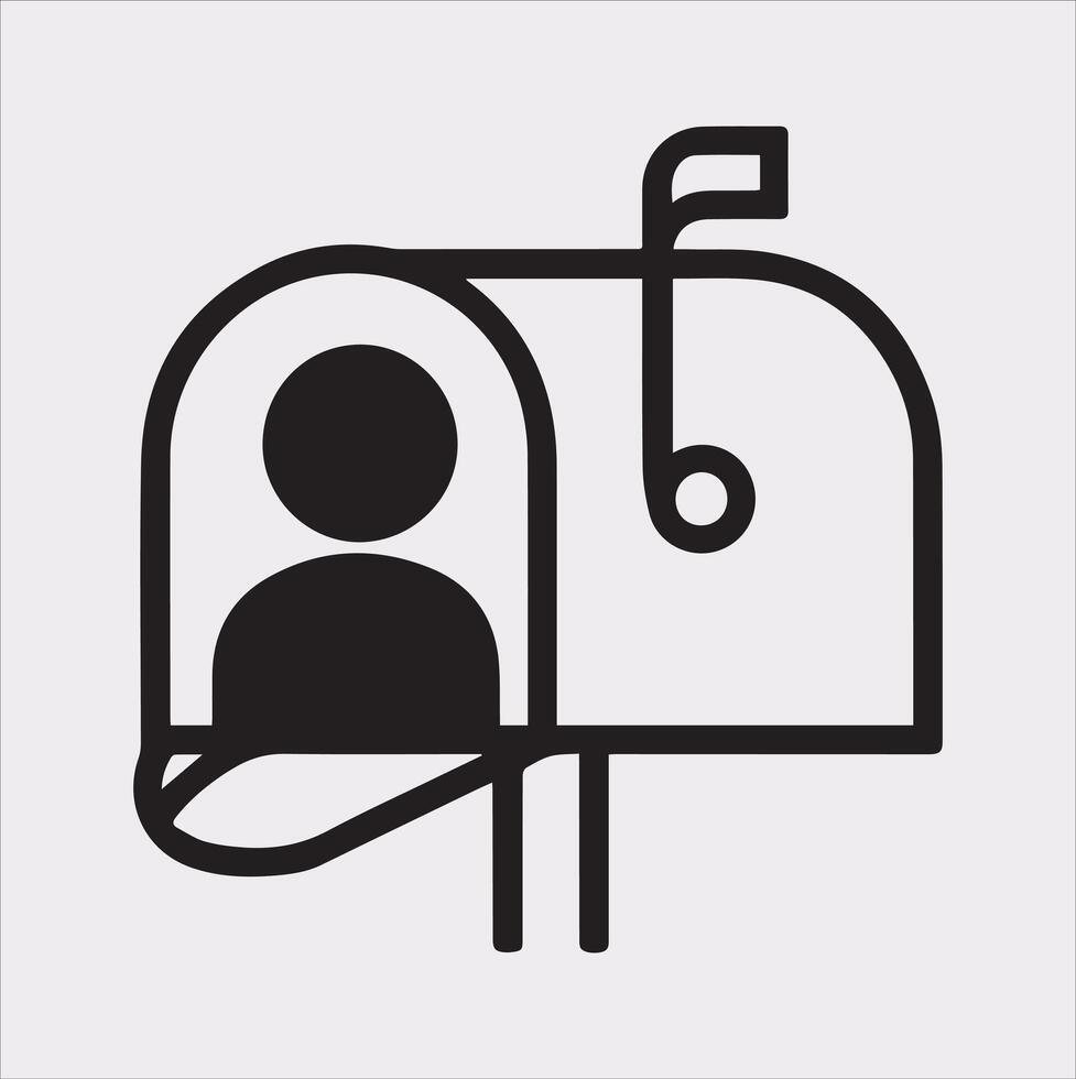 Mailbox symbol silhouette on white background vector