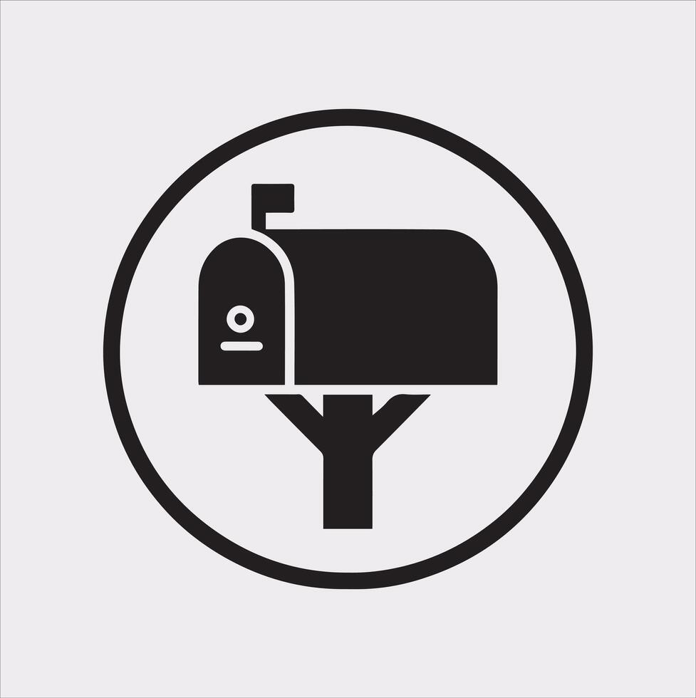 Mailbox symbol silhouette on white background vector