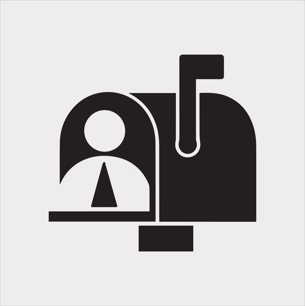 Mailbox symbol silhouette on white background vector