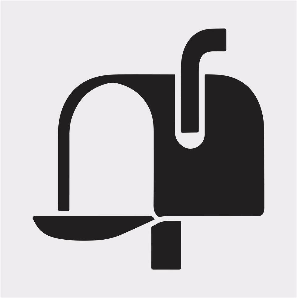 Mailbox symbol silhouette on white background vector