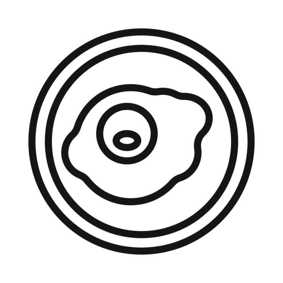 Egg on plate icon Black line art logo vector