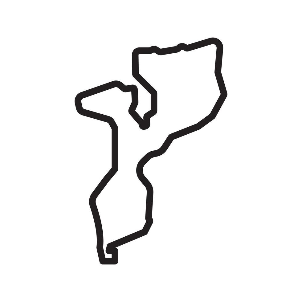 Mozambique map icon Black line art logo vector