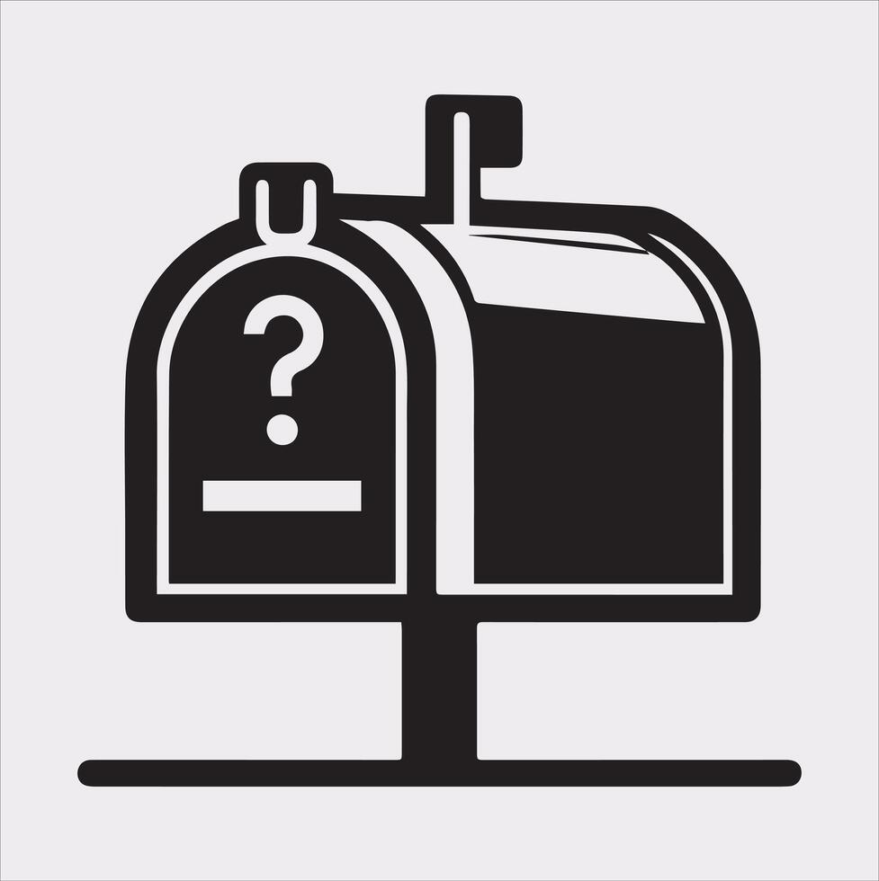 Mailbox symbol silhouette on white background vector