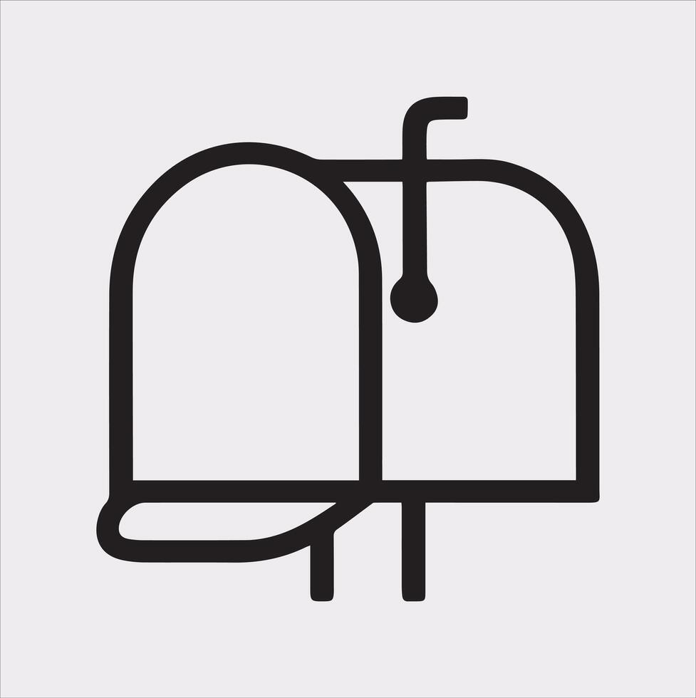 Mailbox symbol silhouette on white background vector