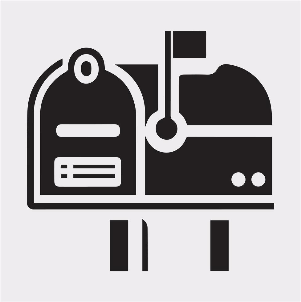 Mailbox symbol silhouette on white background vector