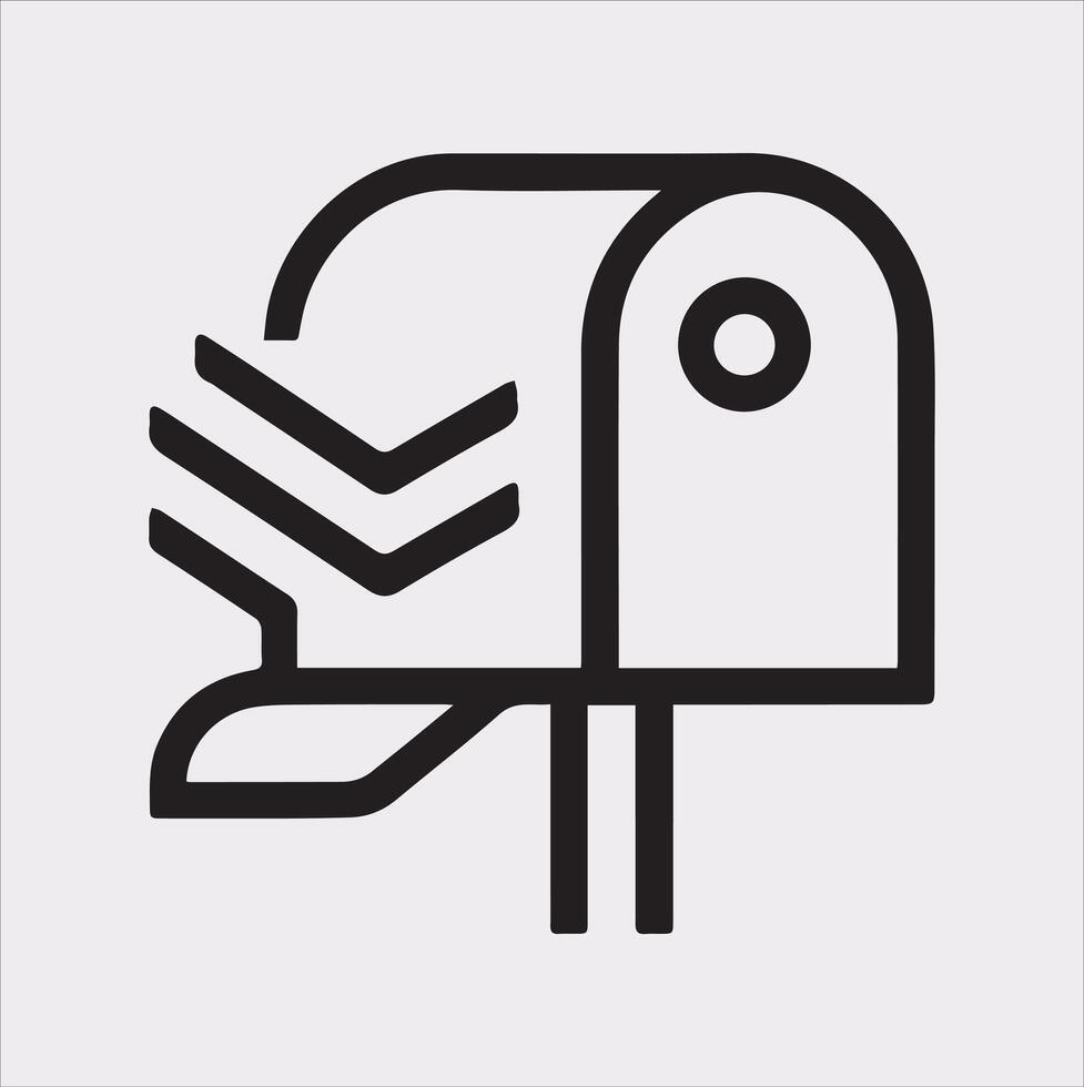 Mailbox symbol silhouette on white background vector