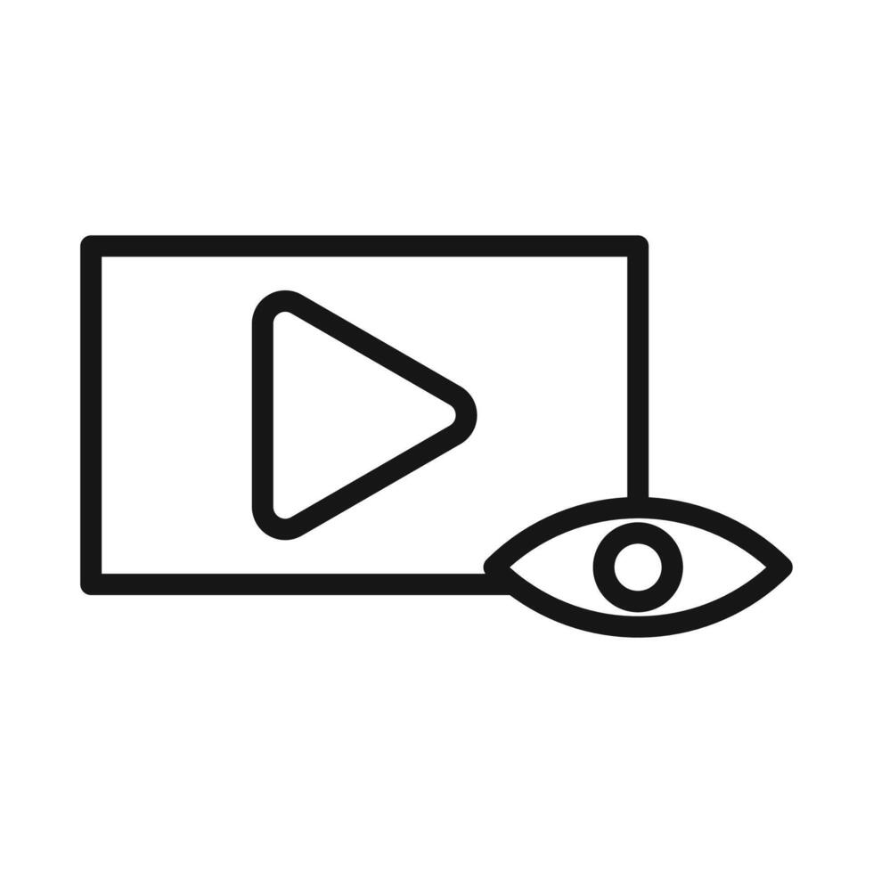Views icon Black line art logo vector