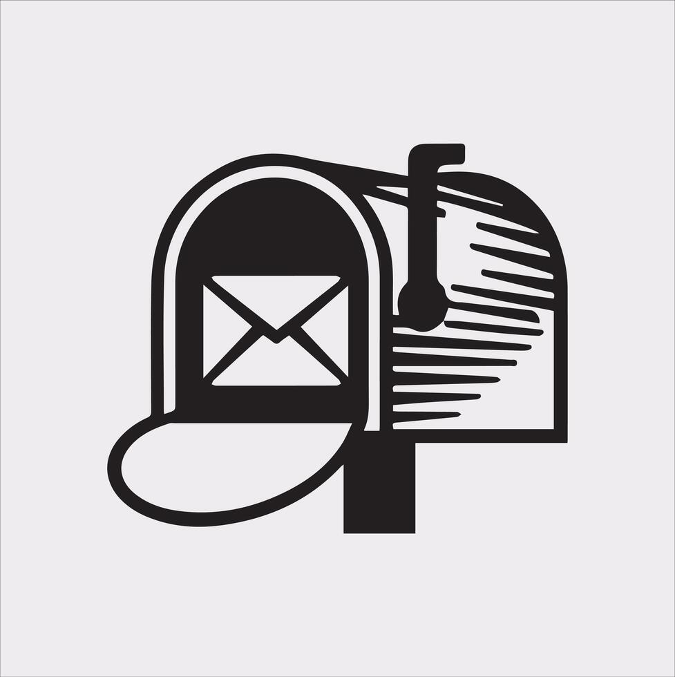 Mailbox symbol silhouette on white background vector