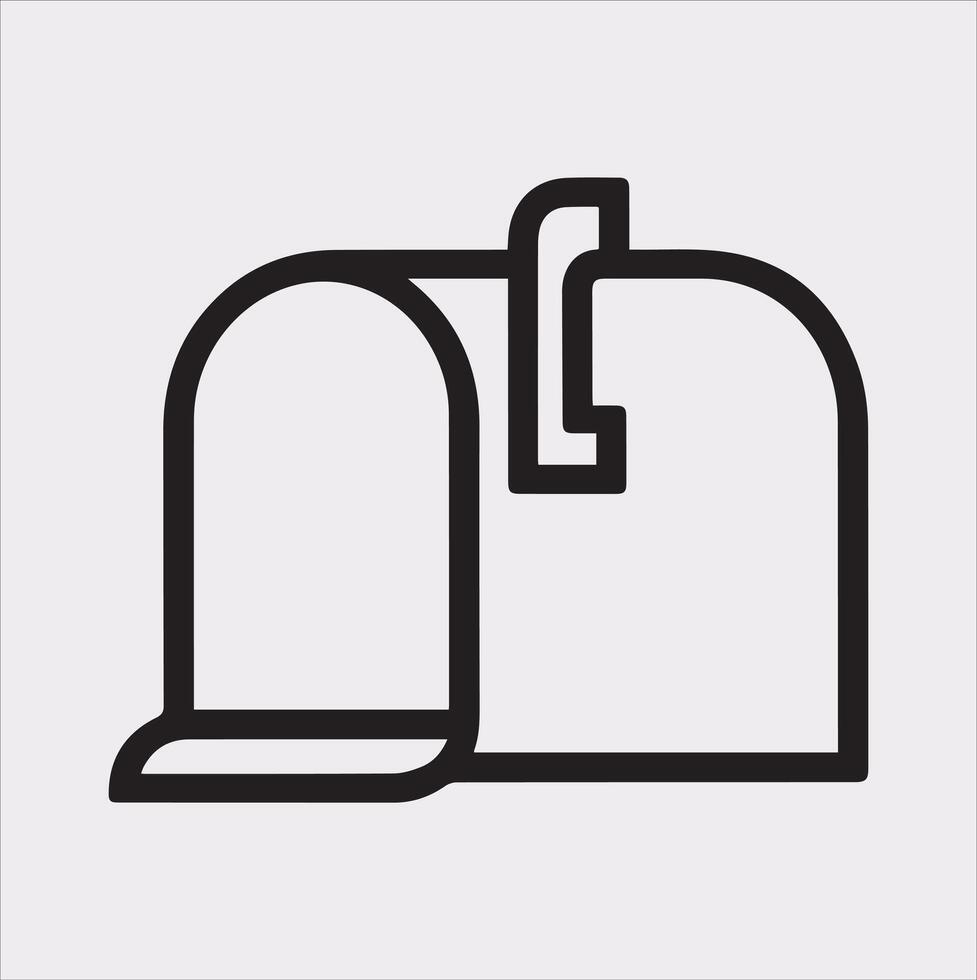 Mailbox symbol silhouette on white background vector