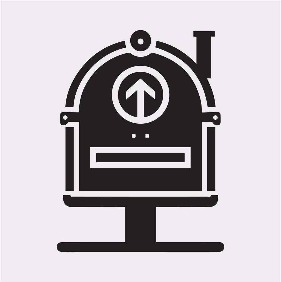 Mailbox symbol silhouette on white background vector