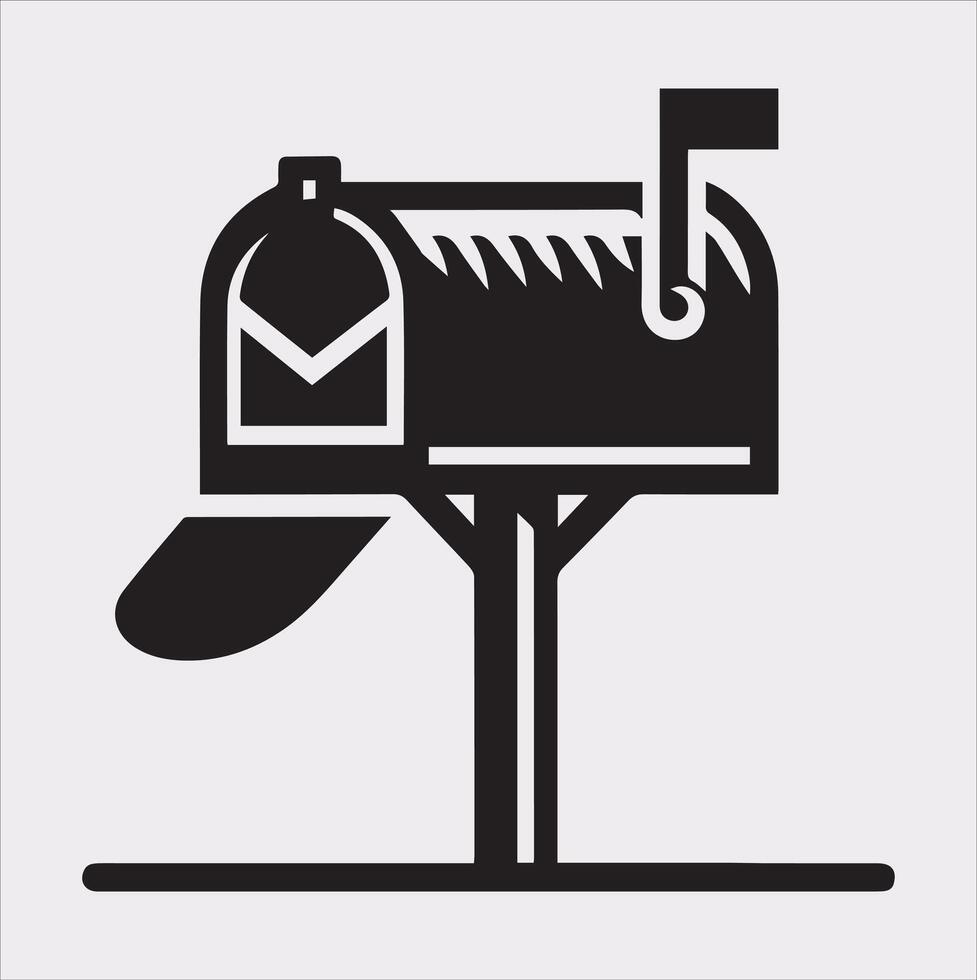 Mailbox symbol silhouette on white background vector