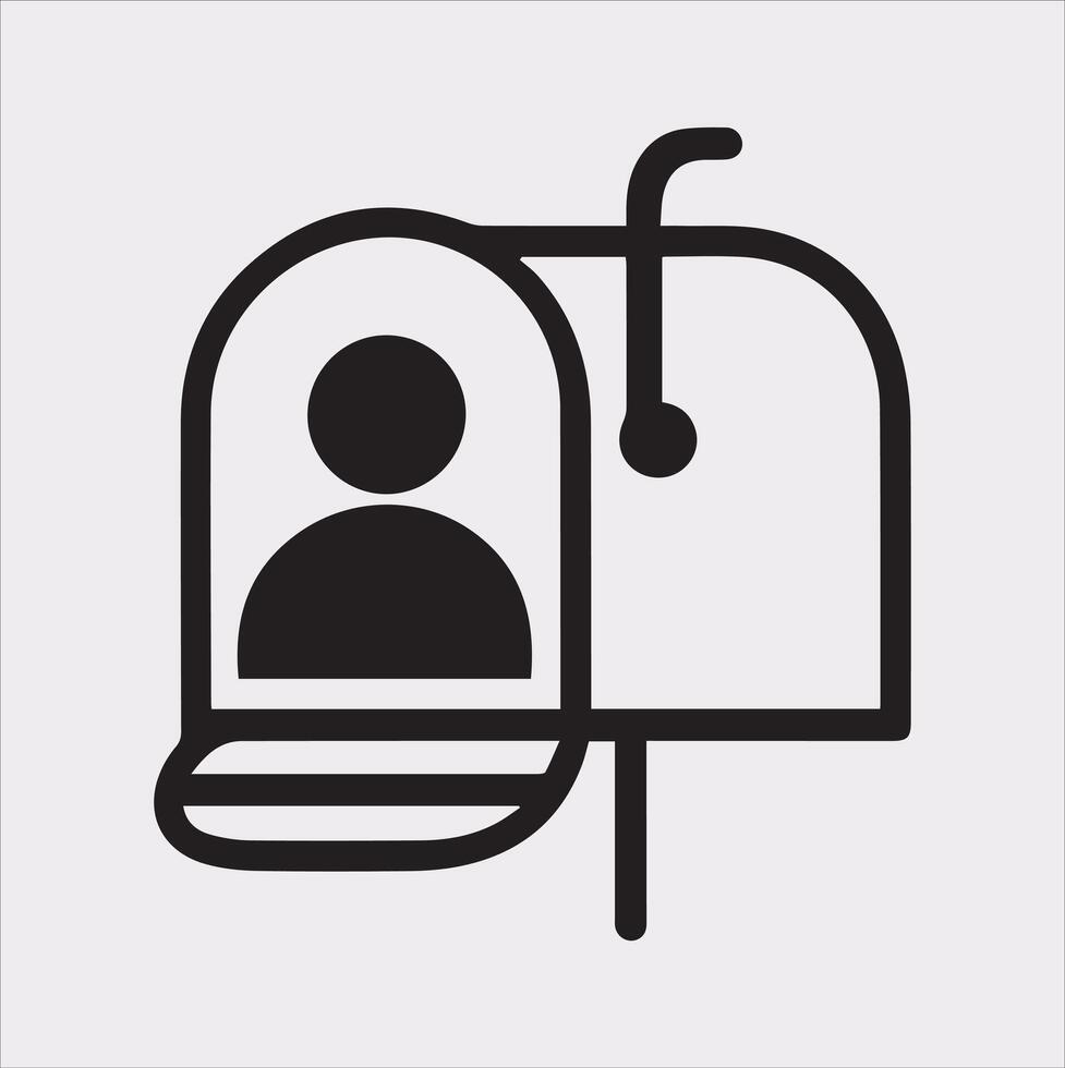 Mailbox symbol silhouette on white background vector