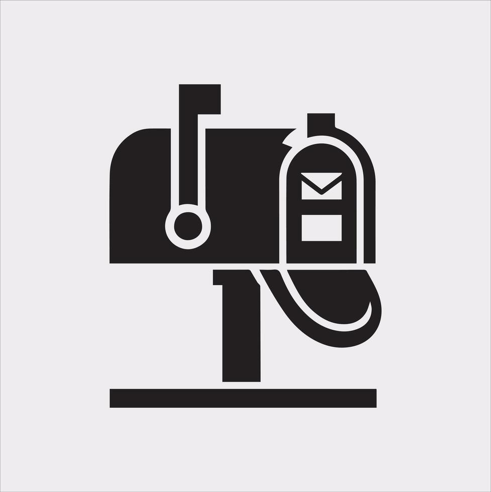Mailbox symbol silhouette on white background vector