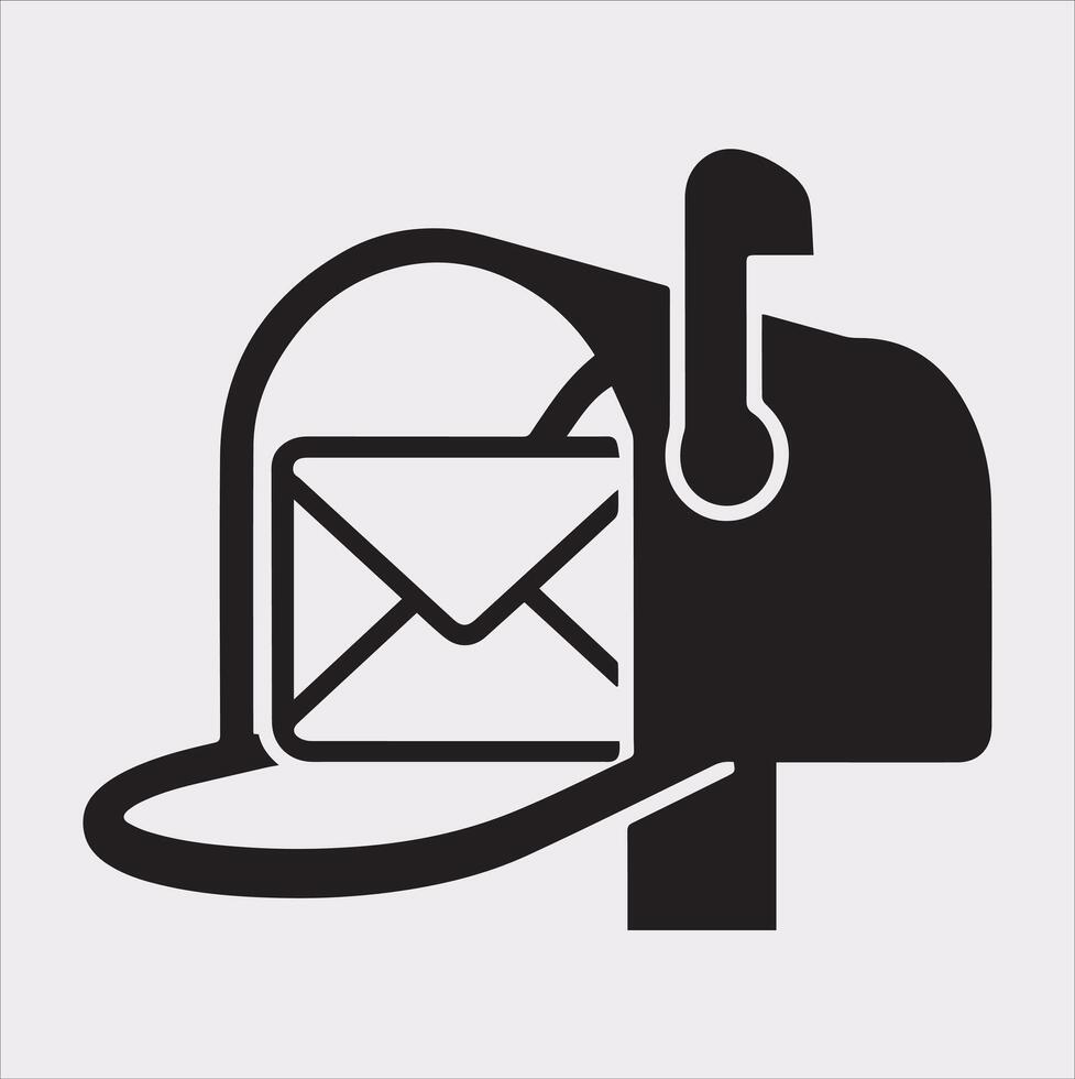 Mailbox symbol silhouette on white background vector