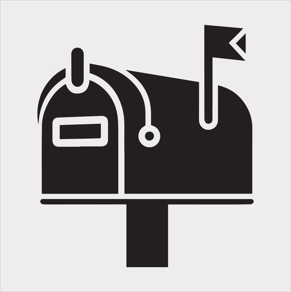 Mailbox symbol silhouette on white background vector
