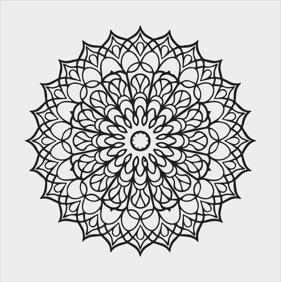 mandala silhouette on white background vector