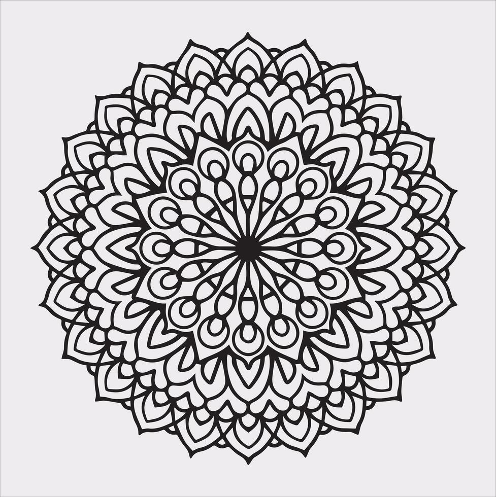 mandala silhouette on white background vector