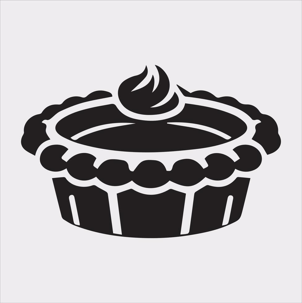 Pie icon silhouette on white background vector