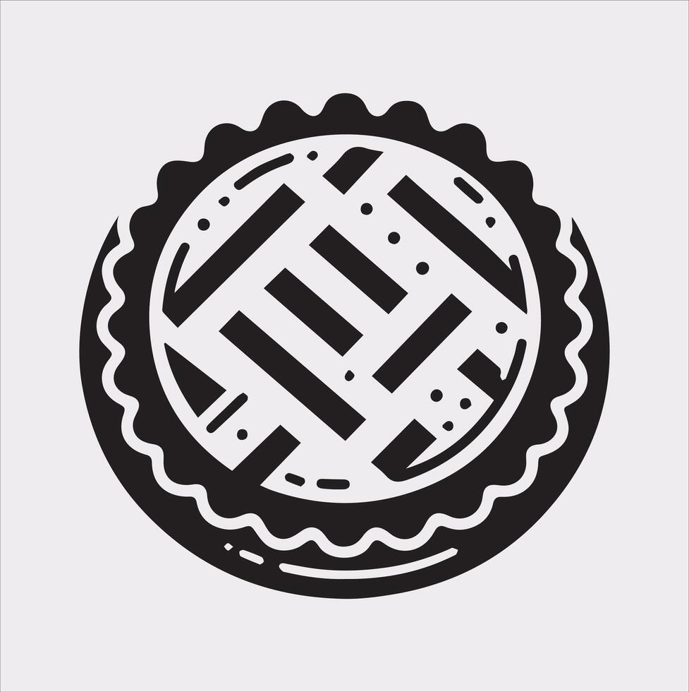 Pie icon silhouette on white background vector