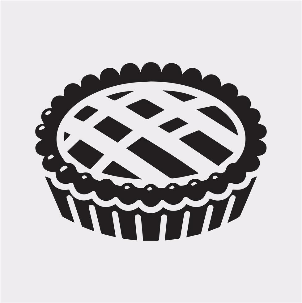 Pie icon silhouette on white background vector