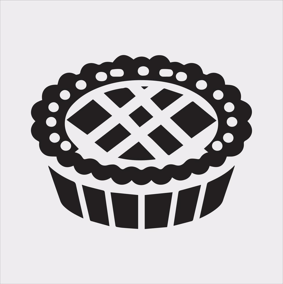 Pie icon silhouette on white background vector