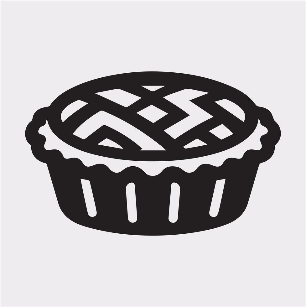 Pie icon silhouette on white background vector