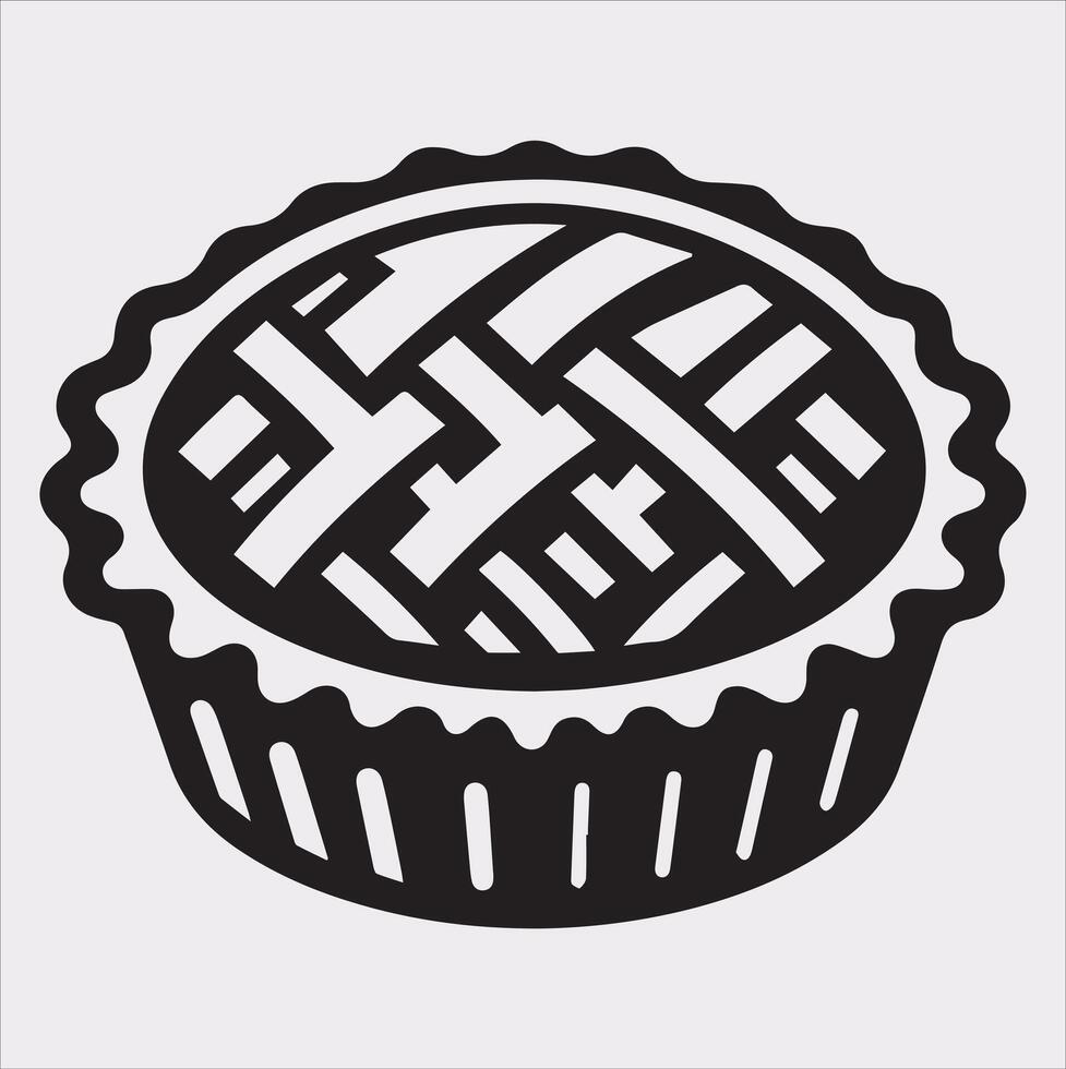 Pie icon silhouette on white background vector