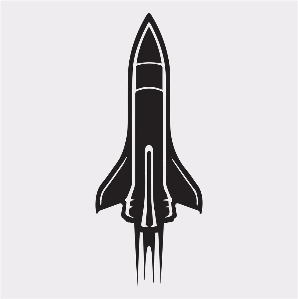 rocket silhouette on white background vector