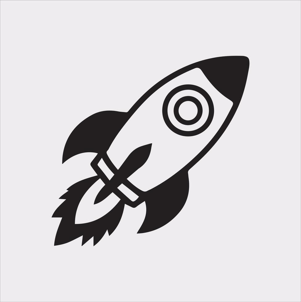 rocket silhouette on white background vector