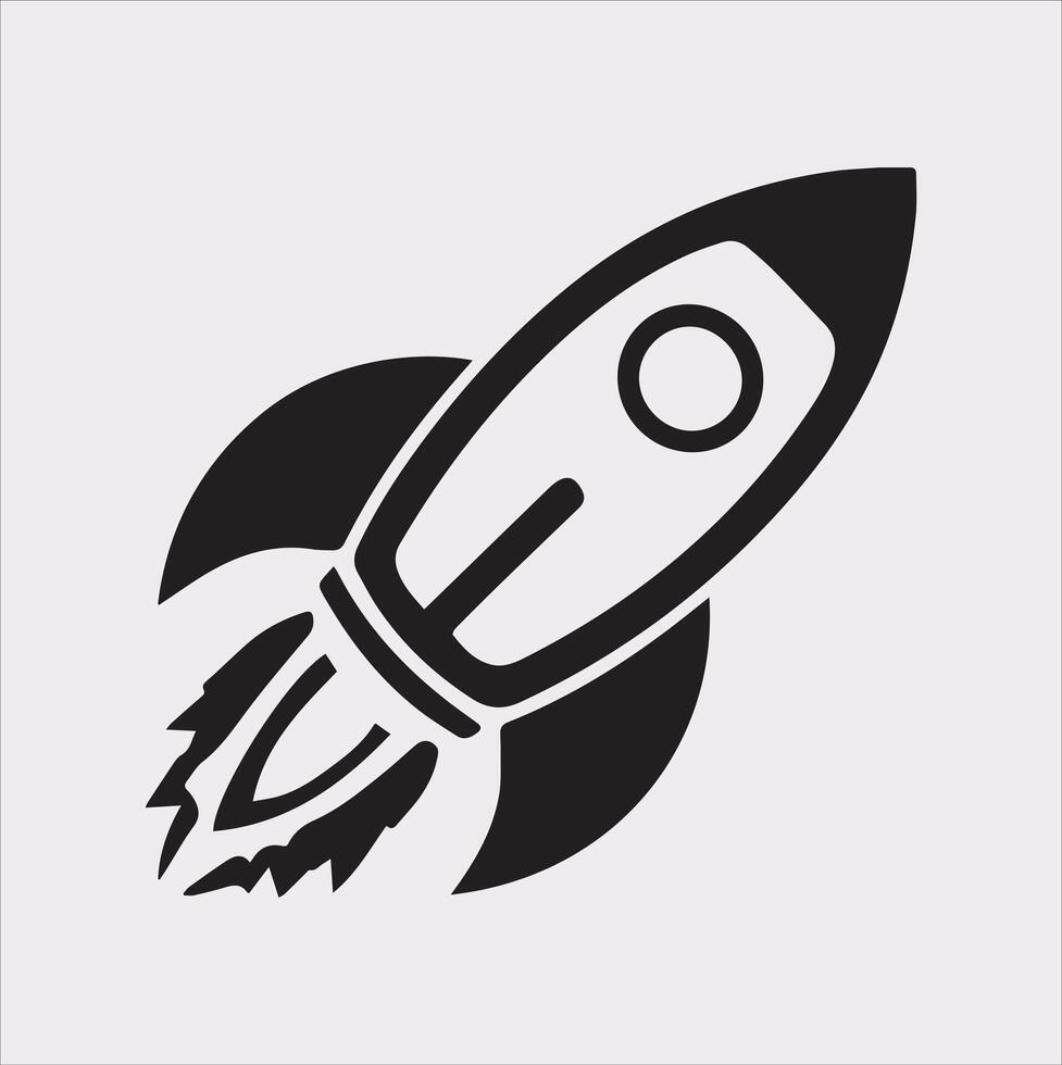 rocket silhouette on white background vector