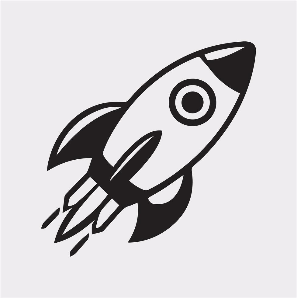 rocket silhouette on white background vector