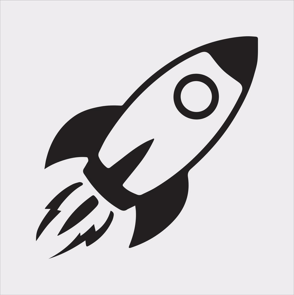 rocket silhouette on white background vector