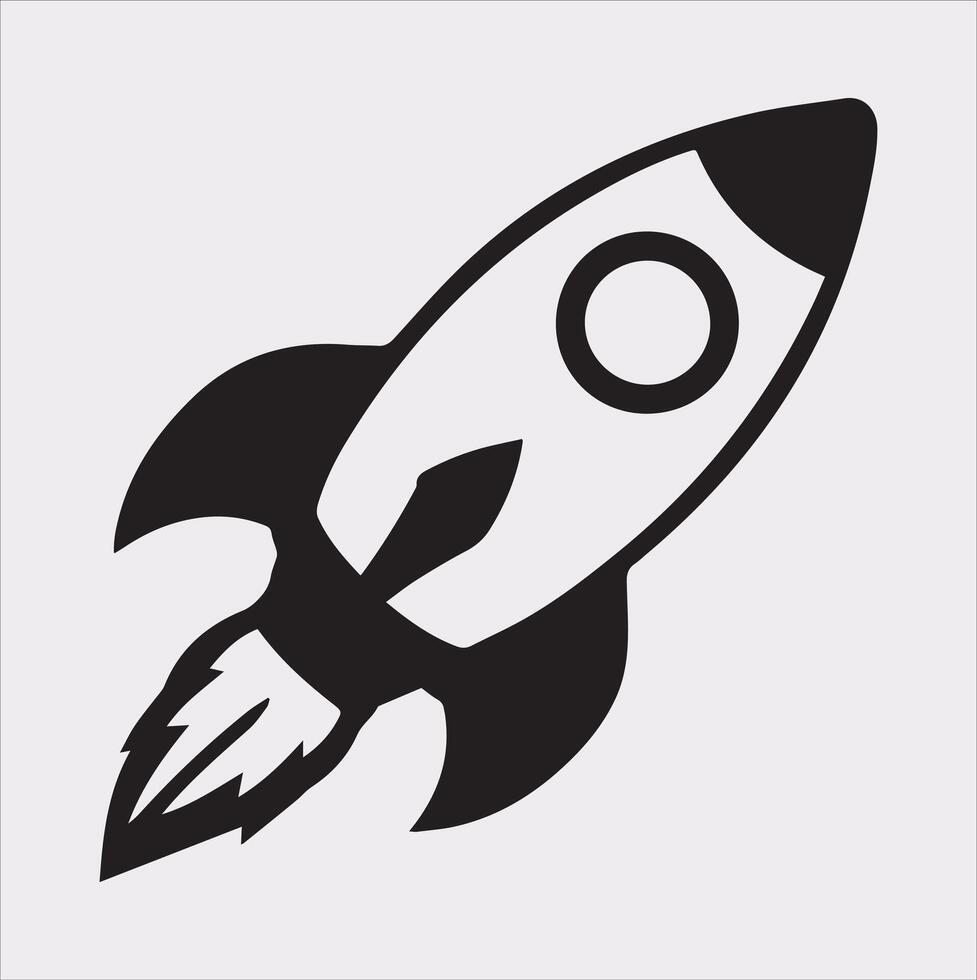 rocket silhouette on white background vector