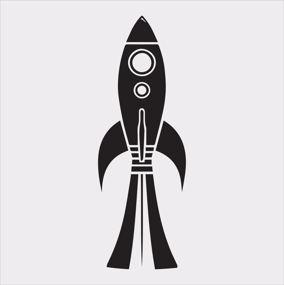 rocket silhouette on white background vector