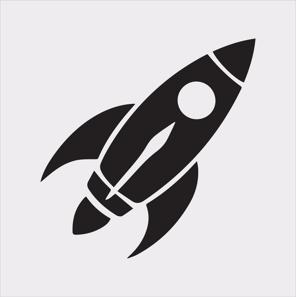 rocket silhouette on white background vector