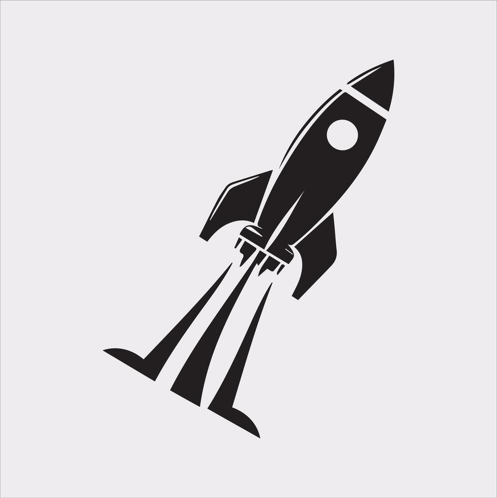 rocket silhouette on white background vector