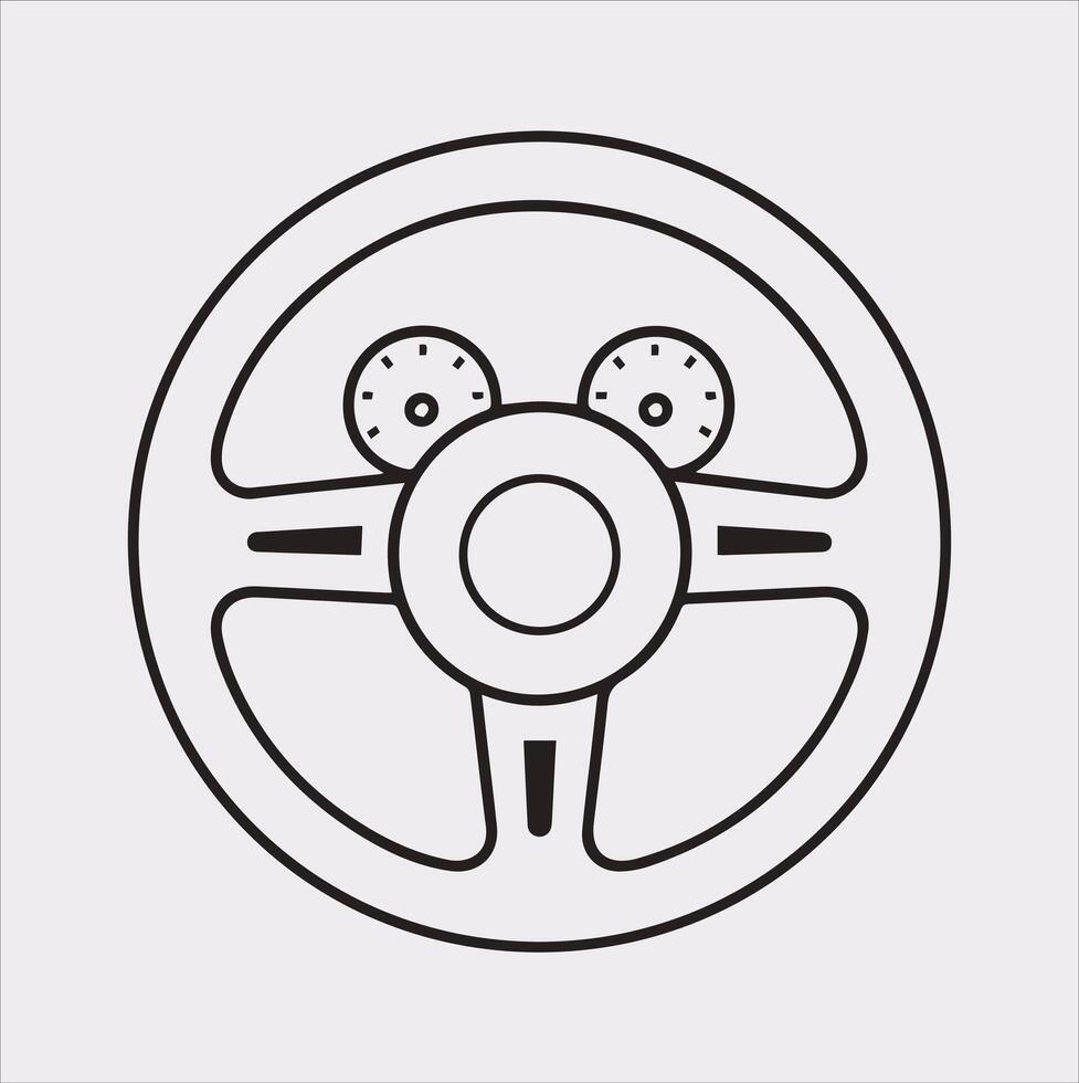 Steering wheel icon Car, auto silhouette on white background vector