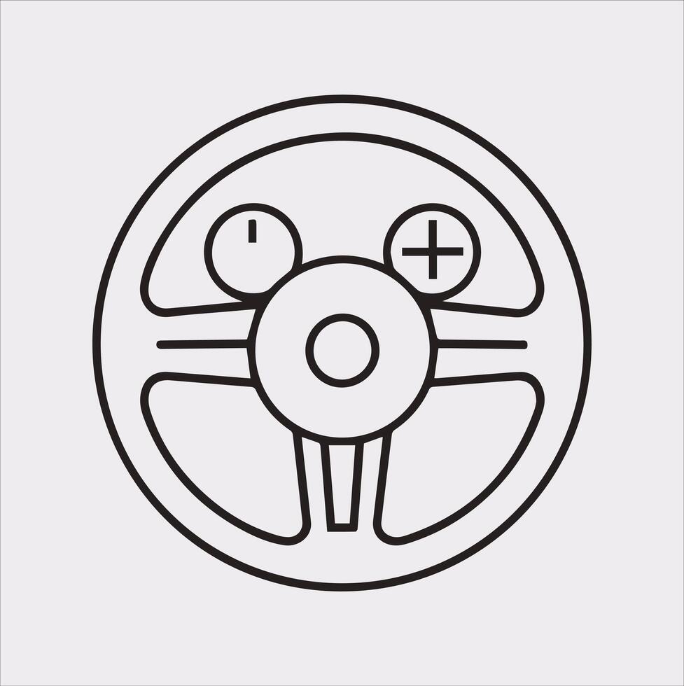 Steering wheel icon Car, auto silhouette on white background vector