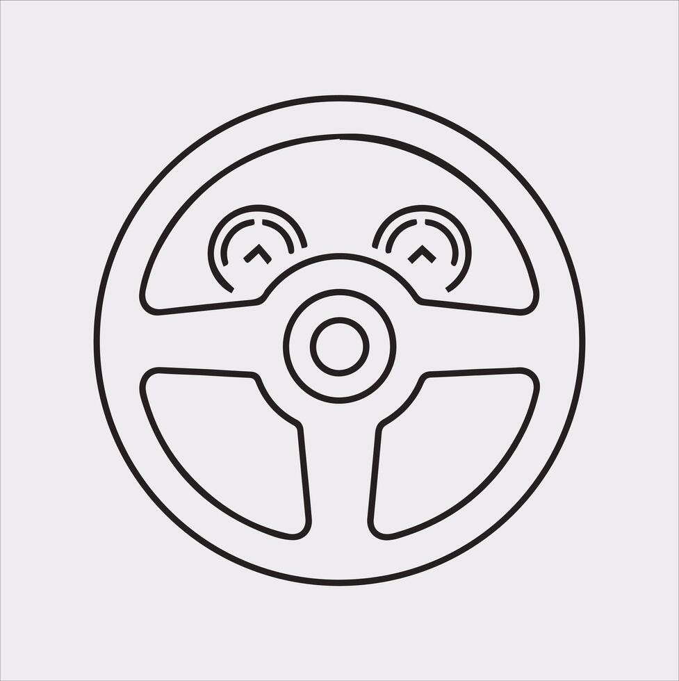 Steering wheel icon Car, auto silhouette on white background vector