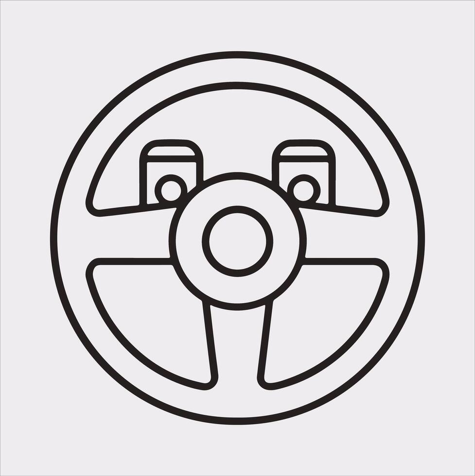 Steering wheel icon Car, auto silhouette on white background vector