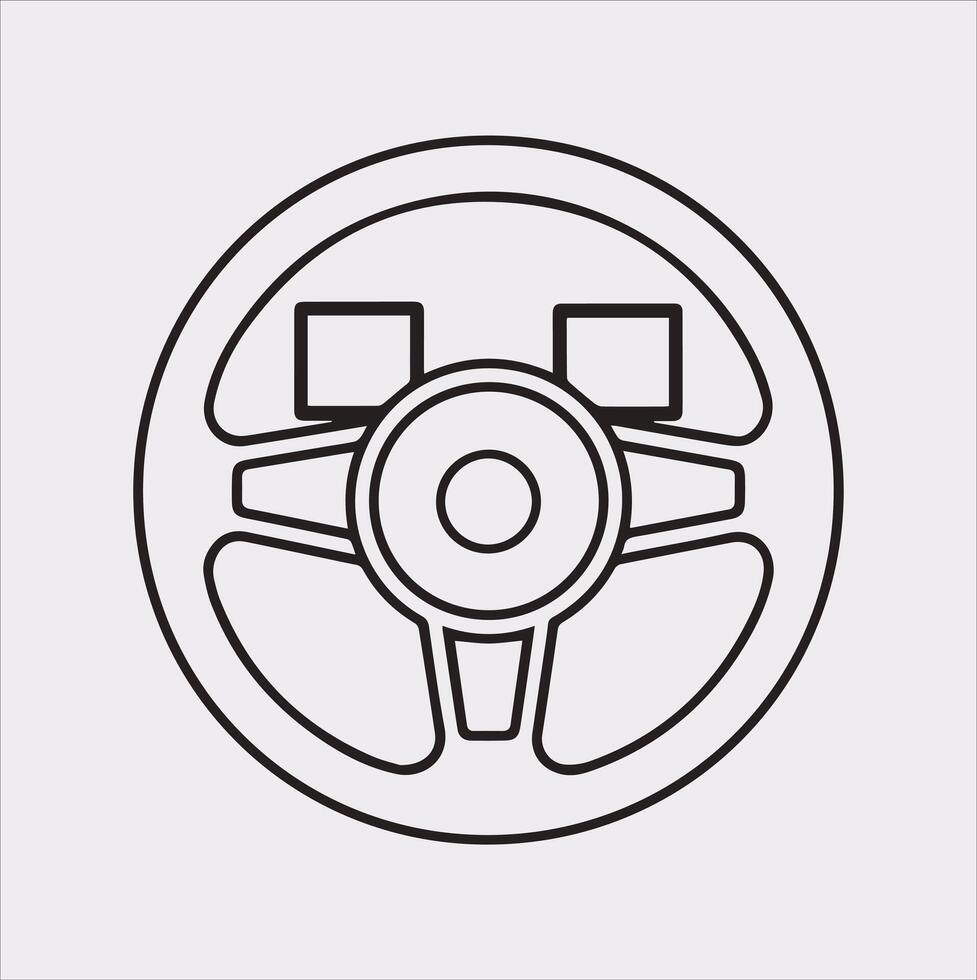 Steering wheel icon Car, auto silhouette on white background vector