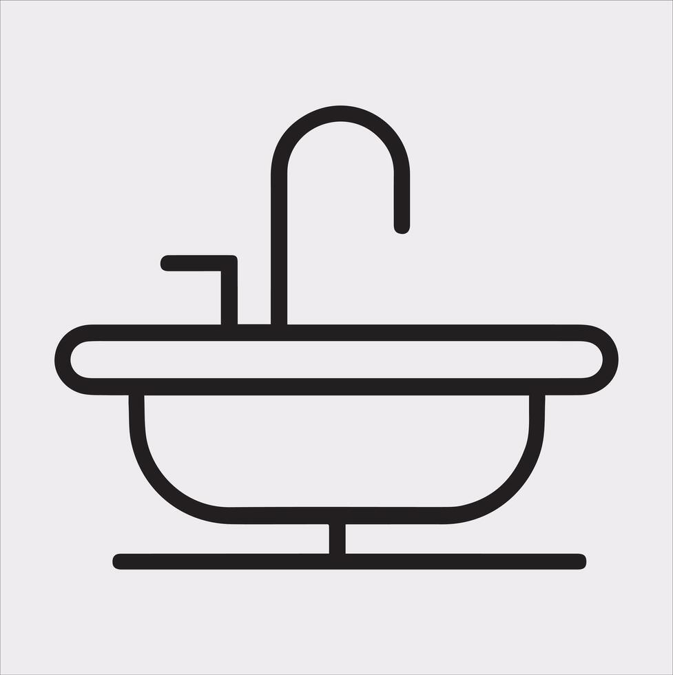 sink silhouette on white background vector