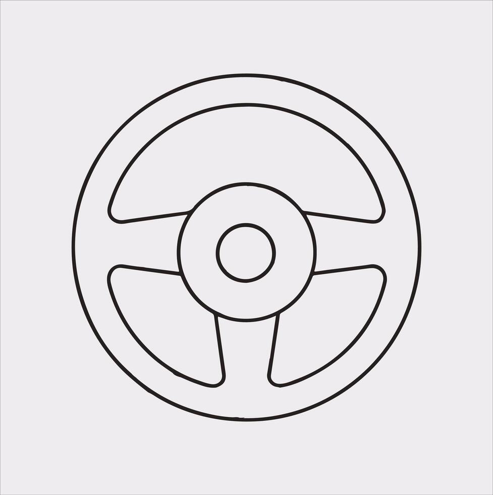 Steering wheel icon Car, auto silhouette on white background vector