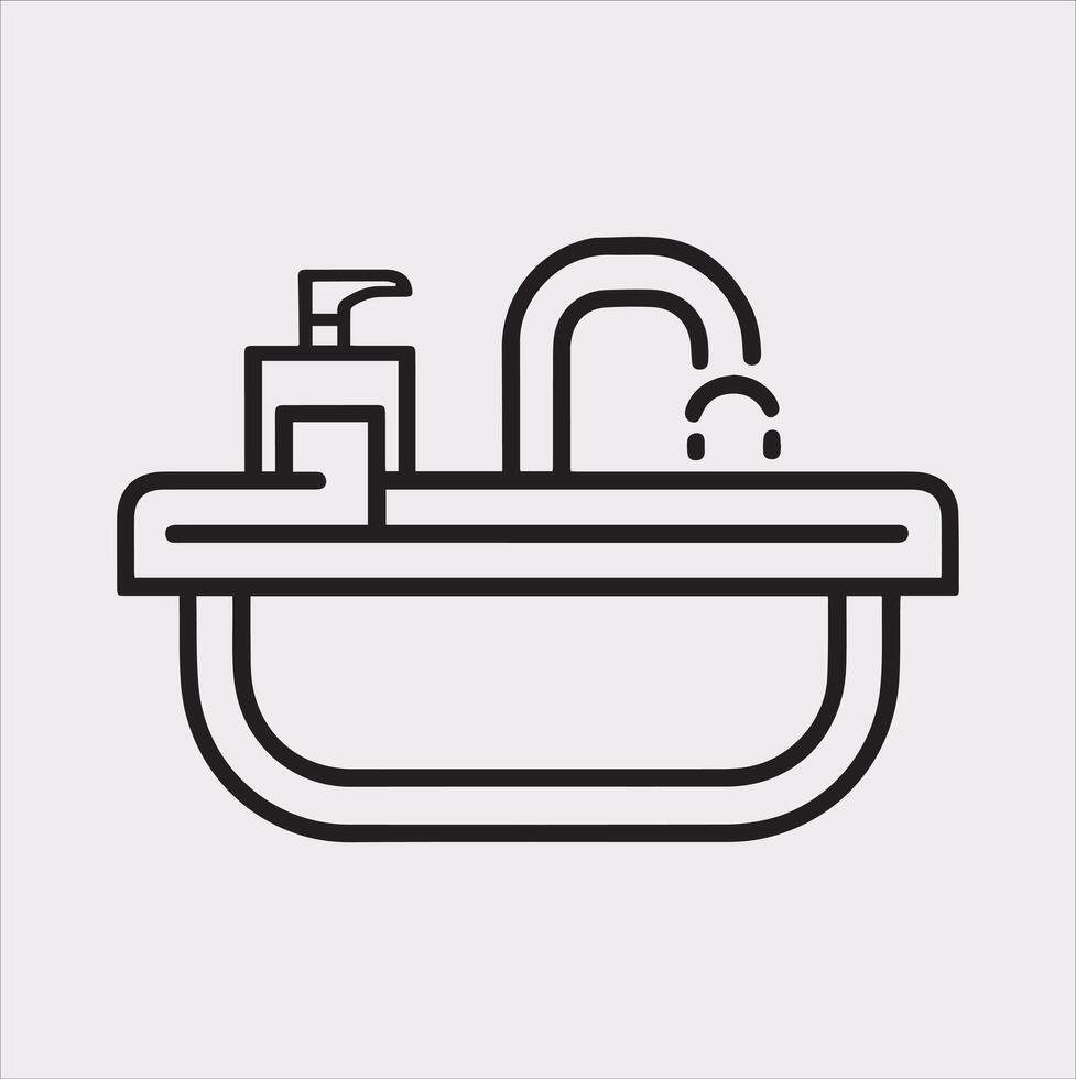 sink silhouette on white background vector