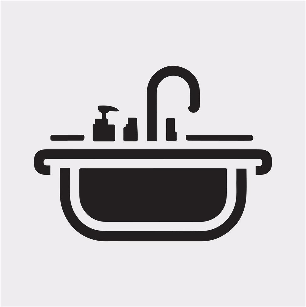 sink silhouette on white background vector