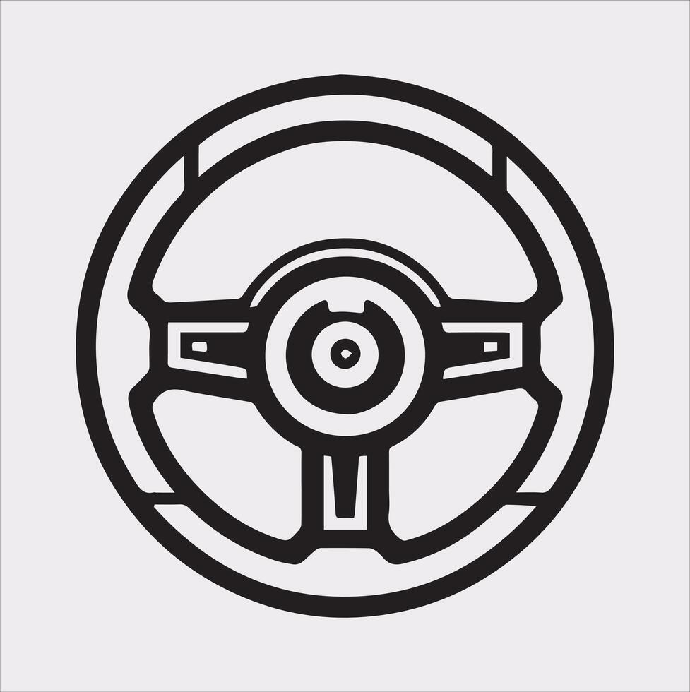 Steering wheel icon Car, auto silhouette on white background vector