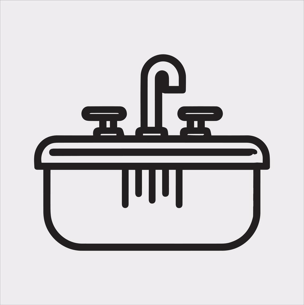 sink silhouette on white background vector